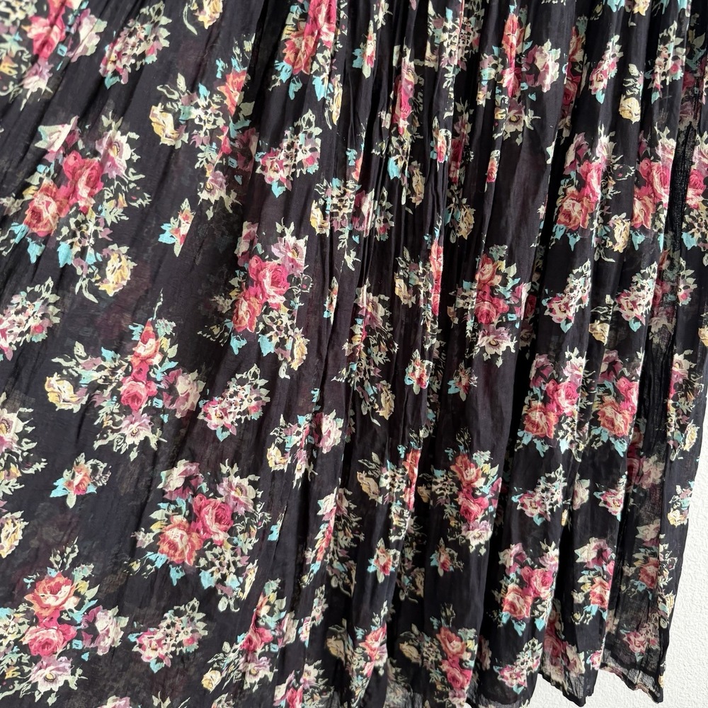 Vintage Huntington Ridge Large Floral Maxi Skirt Cotton Cottagecore Boho Flowy - Picture 4 of 6